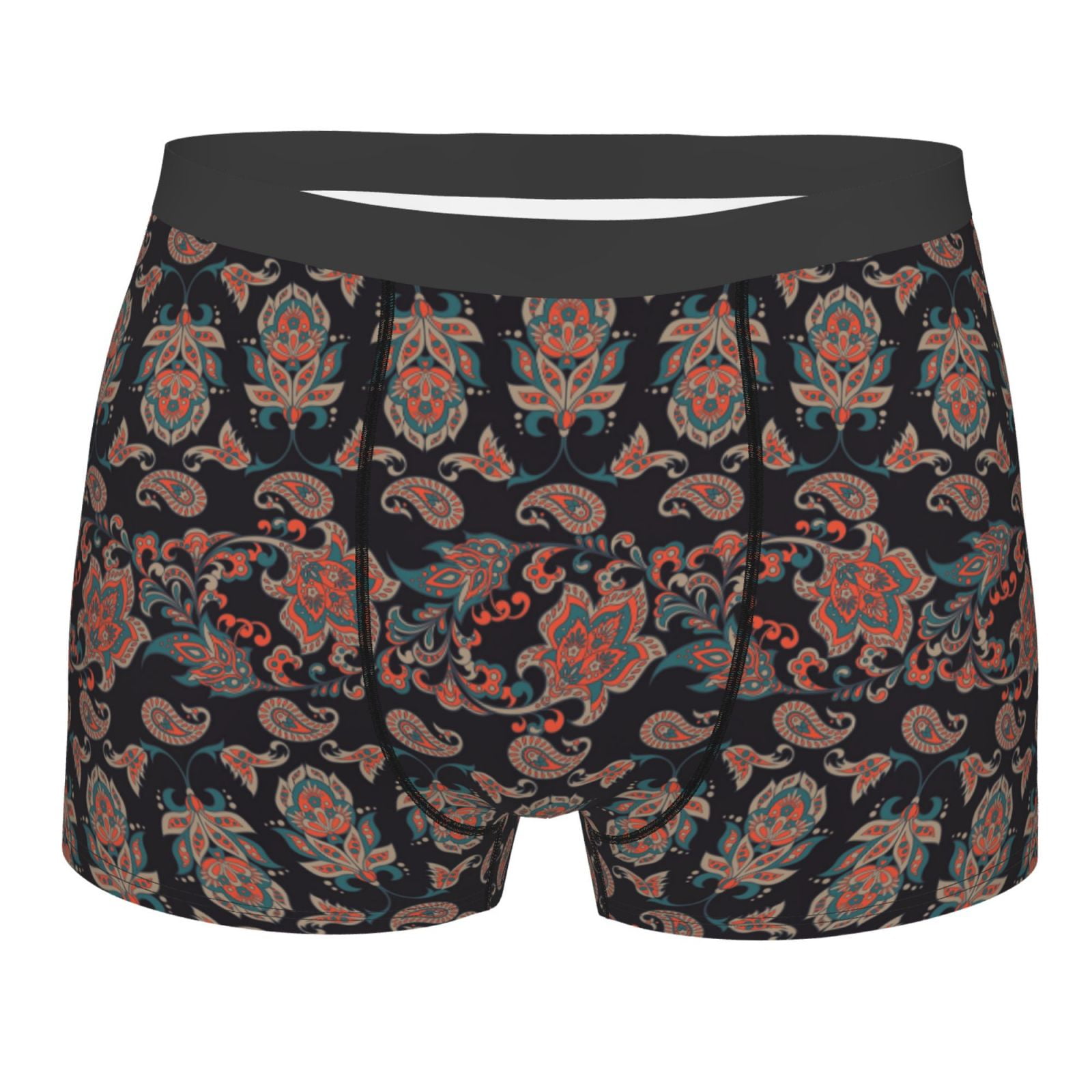 Naloa Retro Floral Print Mens Underwear - Boxers for Men, Classic ...