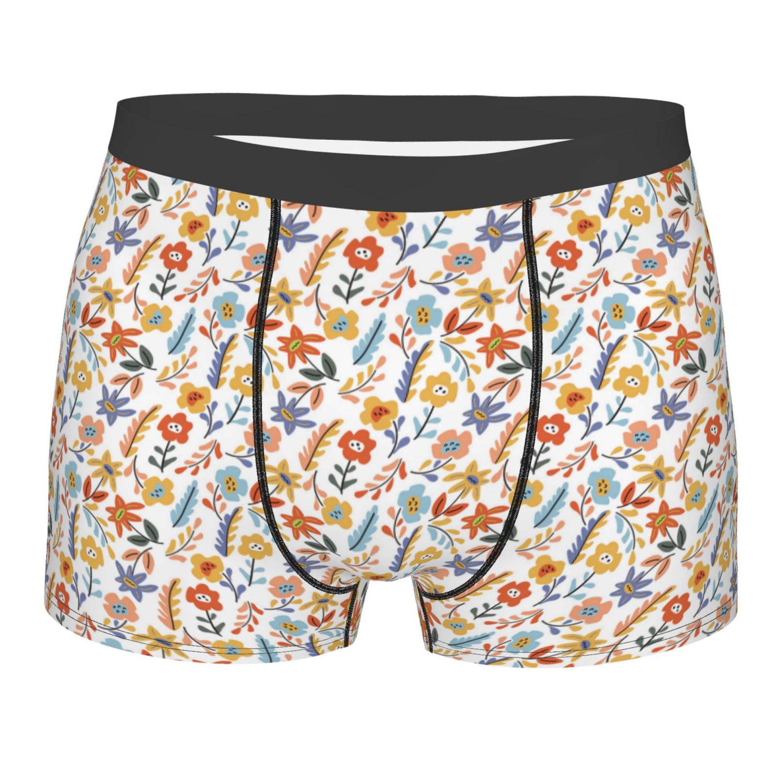 Naloa Retro Floral Print Mens Underwear - Boxers for Men, Classic ...