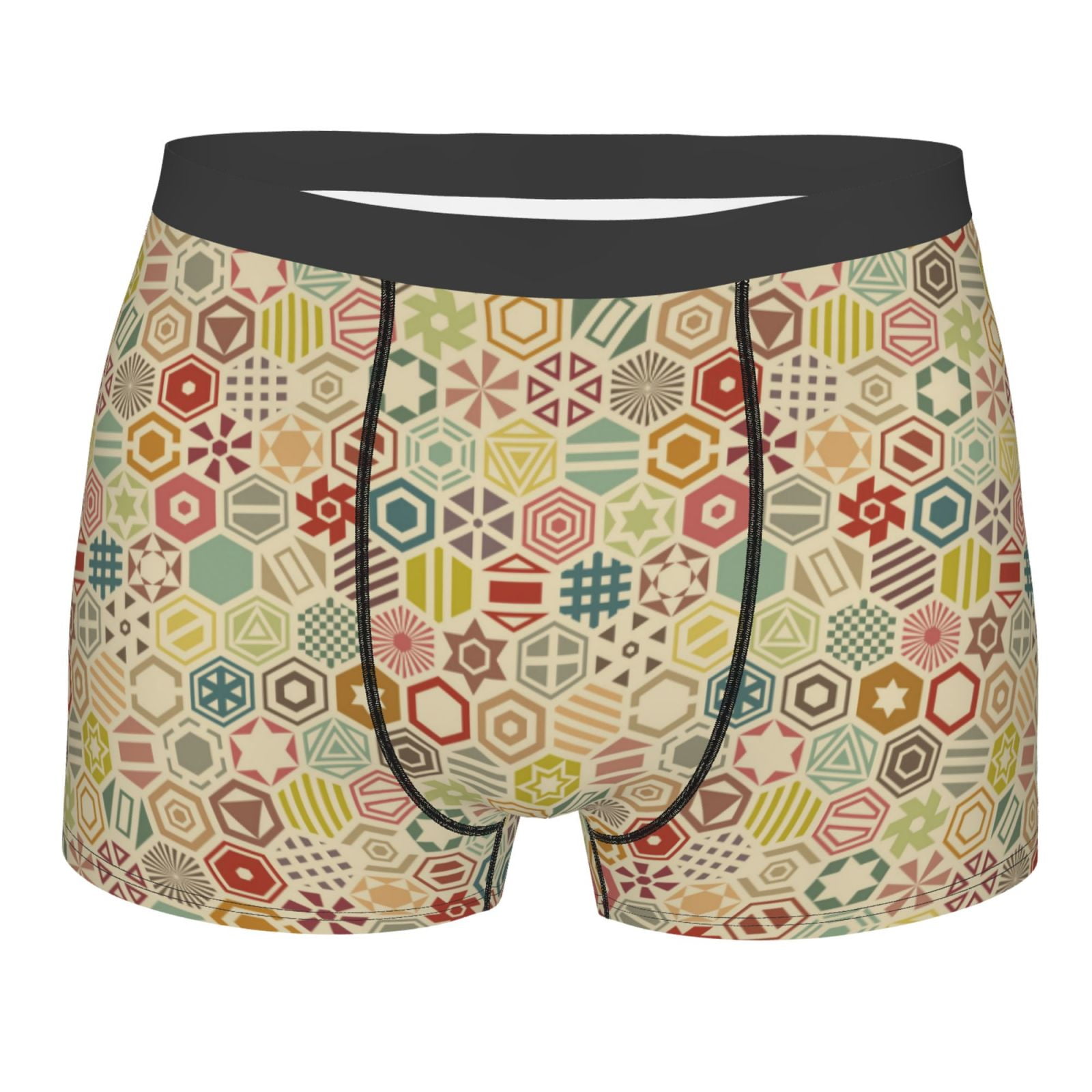 Naloa Retro Geometry Print Mens Underwear - Boxers for Men, Classic ...