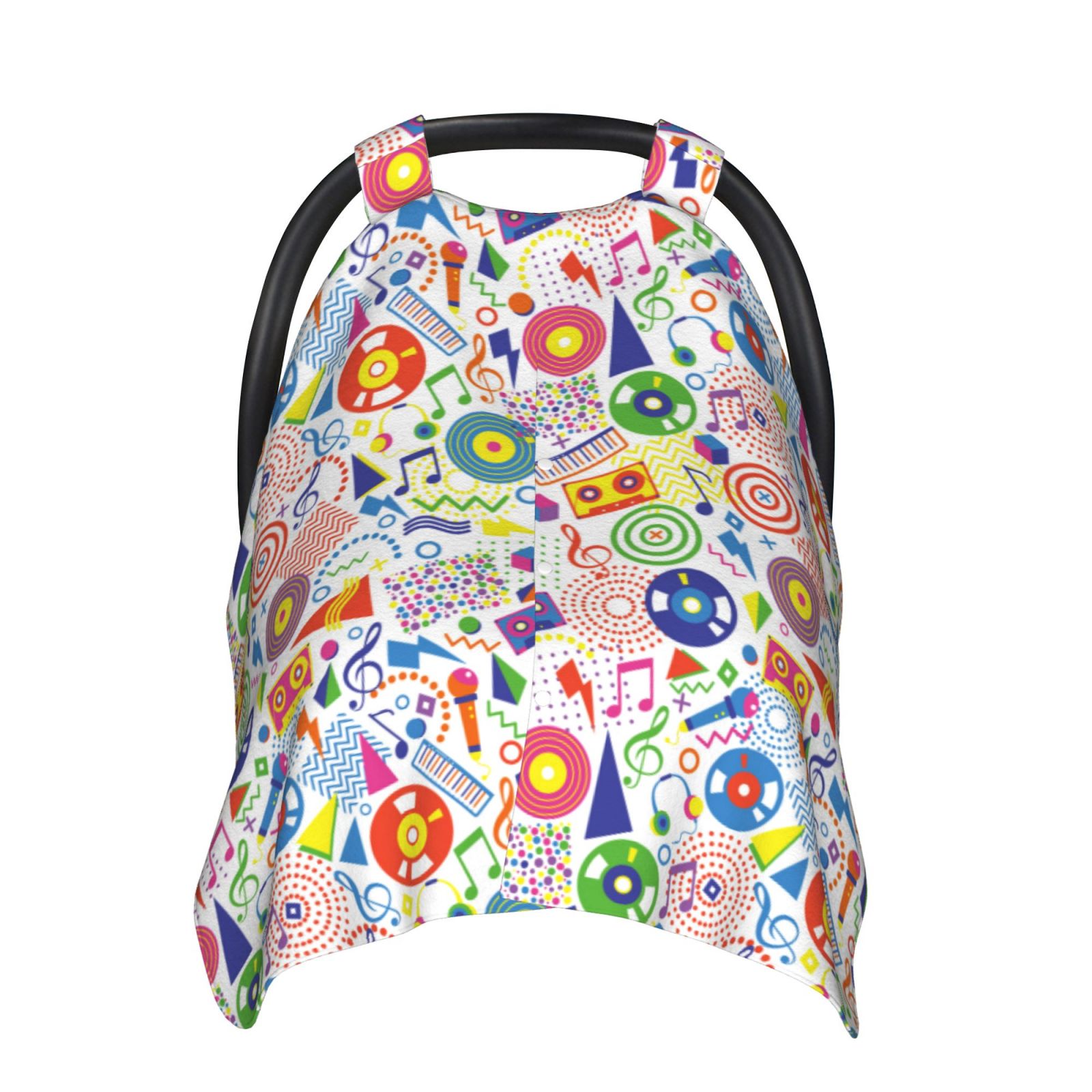 Naloa Retro Musi Disco Baby Car Seat Cover, Breathable Baby Carrier Cover, Multiuse Baby Carrier Cover & Nursing Breastfeeding Cover