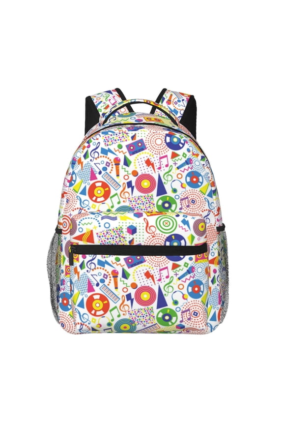 Retro Musi Disco Print Solid Color Tie Formal Necktie for MenSuitable for business, daily life, work