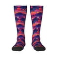 thumbnail image 1 of Naloa Retro Palms Thigh High Socks Extra Long Stretchy Sock Women Over Knee High Opaque Stocking Daily Wear, 1 of 6