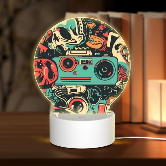Naloa Retro Pop Art Collage Acrylic LED Night Light Custom LED Lights Personalized Nightlight Customized Gifts for Family Couples Friends