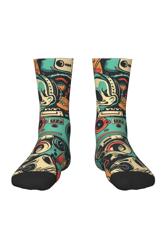 Retro Pop Art Collage Kids Socks Unisex Kids and Toddlers' Crew Socks, ,1 Pairs