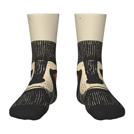 Naloa Retro Raccoon Graphic Print Kids Socks Unisex Kids and Toddlers' Crew Socks, ,1 Pairs