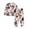 thumbnail image 1 of Naloa Retro Red Black Roses Pajamas for Women Set, Womens Pajama Sets, Lounge Sets for Women, 2pjs for Women-Large, 1 of 7