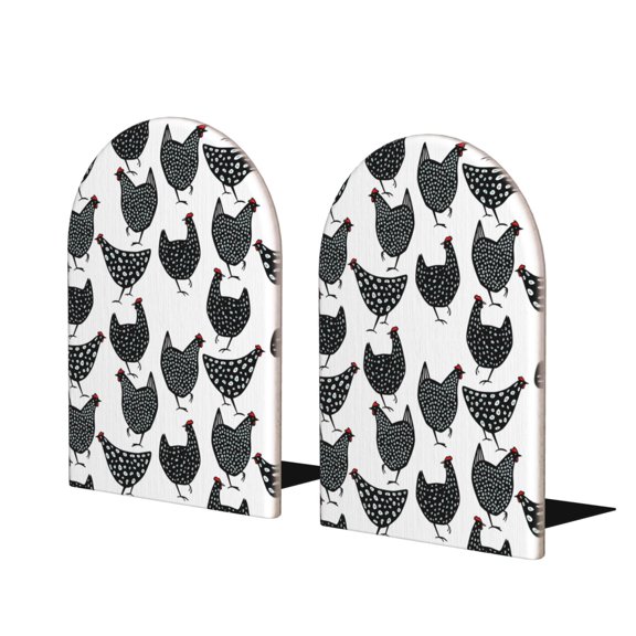 Naloa Retro Rooster 2 Pcs Bookend Large Capacity Office Book Ends for Home Office Library School Study Decoration