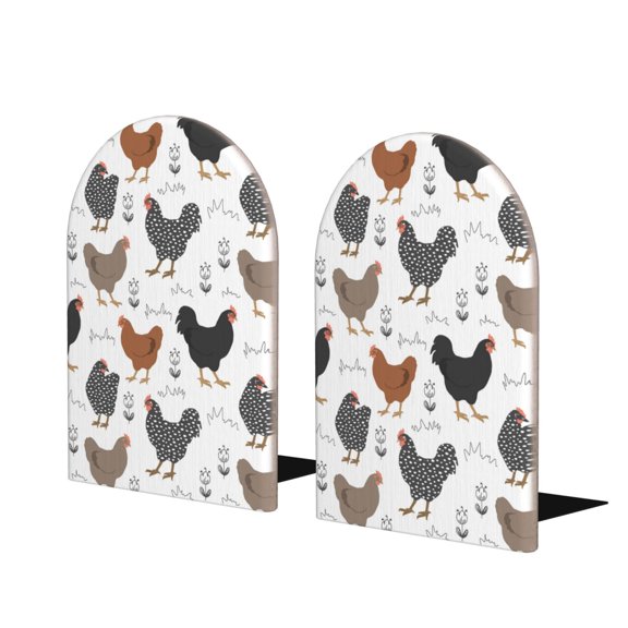 Naloa Retro Rooster 2 Pcs Bookend Large Capacity Office Book Ends for Home Office Library School Study Decoration