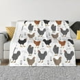 thumbnail image 1 of Naloa Retro Rooster Flannel Blankets - Thick and Warm Blanket for Winter, Soft Fuzzy Plush King Blanket for All Seasons80"x60", 1 of 6