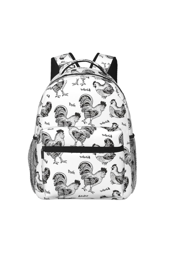 Retro Rooster Print Solid Color Tie Formal Necktie for MenSuitable for business, daily life, work