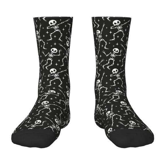Naloa Retro Skeleton Dancing On Halloween Party Kids Socks Unisex Kids and Toddlers' Crew Socks, ,1 Pairs