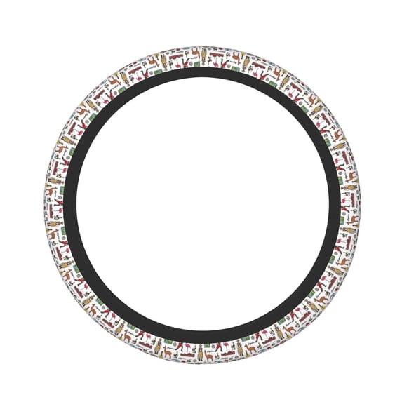 Naloa Retro Style Elastic Steering Wheel Cover, Auto Steering Wheel Cover – 15 Inch , Comfortable Grip, Fit Suvs,Vans Cars,Trucks
