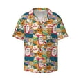 thumbnail image 1 of Naloa Retro Summer Stamp Men's Loose Fit Cuban Collar Short-Sleeve Shirt with Button-down and Chest Pocket for Everyday Wear Outings - Medium, 1 of 7