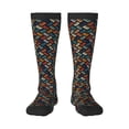 thumbnail image 1 of Naloa Retro Tape Thigh High Socks Extra Long Stretchy Sock Women Over Knee High Opaque Stocking Daily Wear, 1 of 6