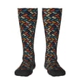thumbnail image 1 of Naloa Retro Tape Thigh High Socks Extra Long Stretchy Sock Women Over Knee High Opaque Stocking Daily Wear, 1 of 6