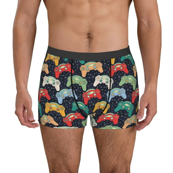 Naloa Retro Video Game Mens Underwear - Boxers for Men, Mens Boxer Briefs, Classic Briefs for Men-X-Large