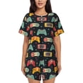 thumbnail image 1 of Naloa Retro Video Game Women's Short-Sleeved Pajama Set, Loungewear, Summer pajamas, Breathable Cozy - Medium, 1 of 9