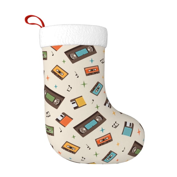 Naloa Retro Vintage Tape Christmas Stockings Decorations, Xmas Ornaments, DIY Personalized Farmhouse Decor for Home Family Party Tree