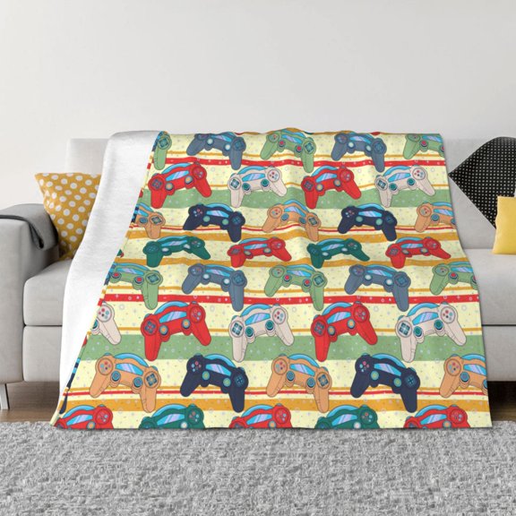Naloa Retro With Joysticks Flannel Fleece Throw Blanket for Bed Couch, Thick Blanket - All Seasons Suitable for Women, Men and Kids-40"x30"