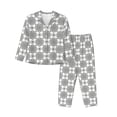 thumbnail image 1 of Naloa Retro sketch flower lines Pajamas for Women Set, Womens Pajama Sets, Lounge Sets for Women, 2pjs for Women-Large, 1 of 7
