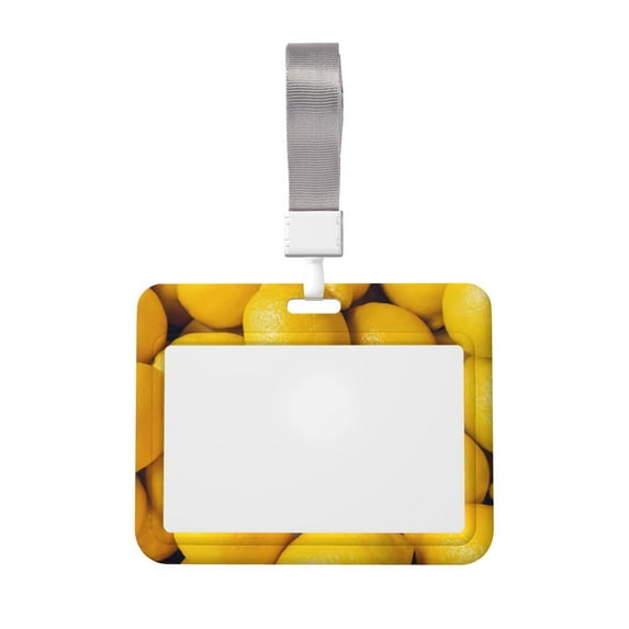 Naloa Ripe Yellow Lemon Card Badge Holder Work Badge Sleeve for Office, School, Factory, ID Credit Cards, Driver Licenses and Passes