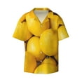 thumbnail image 1 of Naloa Ripe Yellow Lemon Men's Loose Fit Cuban Collar Short-Sleeve Shirt with Button-down and Chest Pocket for Everyday Wear Outings - Medium, 1 of 7