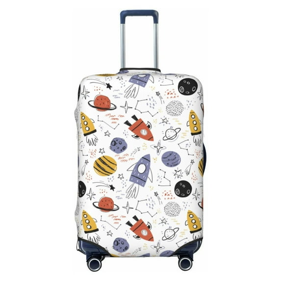Naloa Rocket Planets Elastic Suitcase Protector, Travel Suitcase Protector Cover Fits 18-32in Suitcase - Small