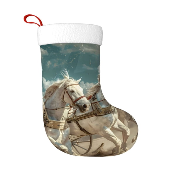 Naloa Roman Chariot Horse Race Christmas Stockings Decorations, Xmas Ornaments, DIY Personalized Farmhouse Decor for Home Family Party Tree