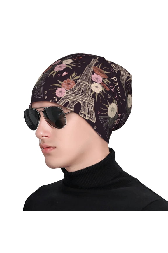 Romantic Paris Soft Beanie Hat, Knit Beanie Daily Beanie in Fine Knit for Women Men Winter Travel, Outdoor
