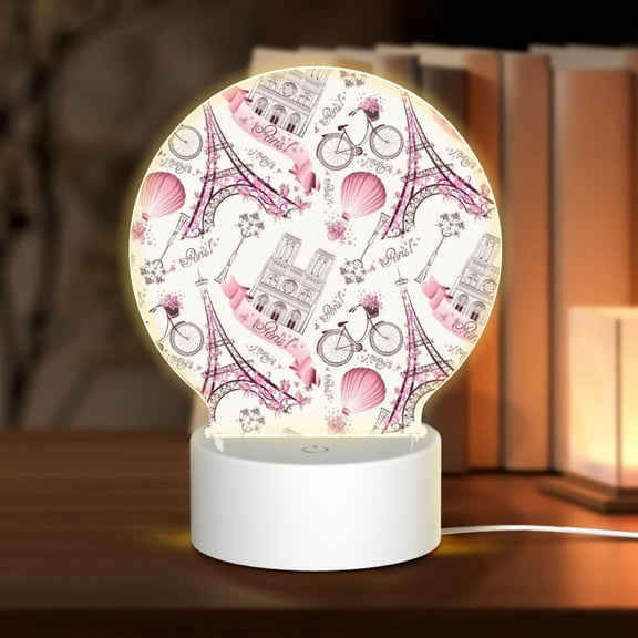 Naloa Romantic Travel In Paris Acrylic LED Night Light Custom LED Lights Personalized Nightlight Customized Gifts for Family Couples Friends