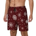 thumbnail image 1 of Naloa Romantic white snowflakes Print Men Swim Trunks with Compression Liner ,Board Shorts,Men's Swim Shorts with Drawstring and Elastic Waistband-Small, 1 of 6