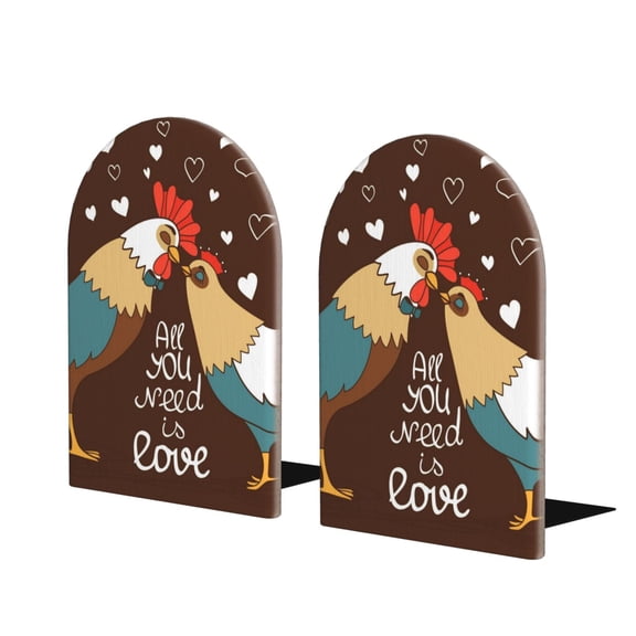 Naloa Rooster And Chicken 2 Pcs Bookend Large Capacity Office Book Ends for Home Office Library School Study Decoration