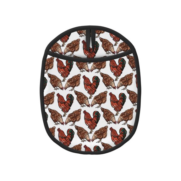 Naloa A Rooster With Chickens Silicone Pot Holders, Oven Mitts Heat Resistant Hot Pads, Non Slip Pot Holder for Kitchen Baking and Cooking 9.4 x 7.5 Inches