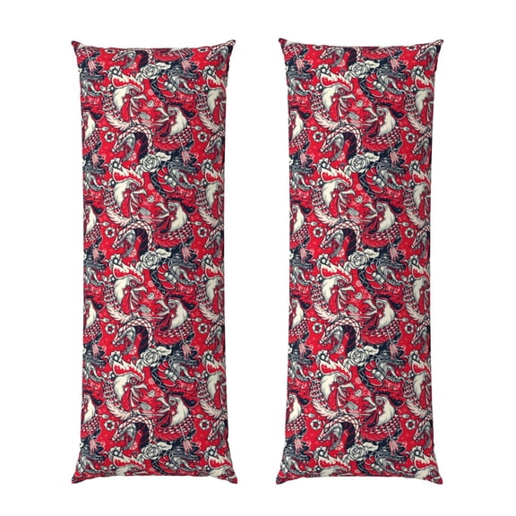 Naloa Rooster Head Body Pillow Cover, Pillowcases with Hidden Zipper Breathable Long Pillow Case (Pillows are not included,20x54 inch)