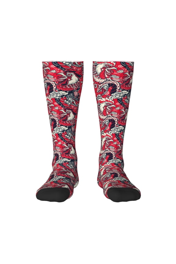 Rooster Head Knee Socks, High Socks Long Stretchy Sock Women Knee High Stocking, Long Socks for Women