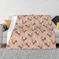 thumbnail image 1 of Naloa Roosters In Floral Flannel Fleece Throw Blanket for Bed Couch, Thick Blanket - All Seasons Suitable for Women, Men and Kids-40"x30", 1 of 6