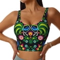 thumbnail image 1 of Naloa Roosters and Flowers Sports Bras for Women, High Support Bra with Removable Pads, Comfortable - X-Large, 1 of 9