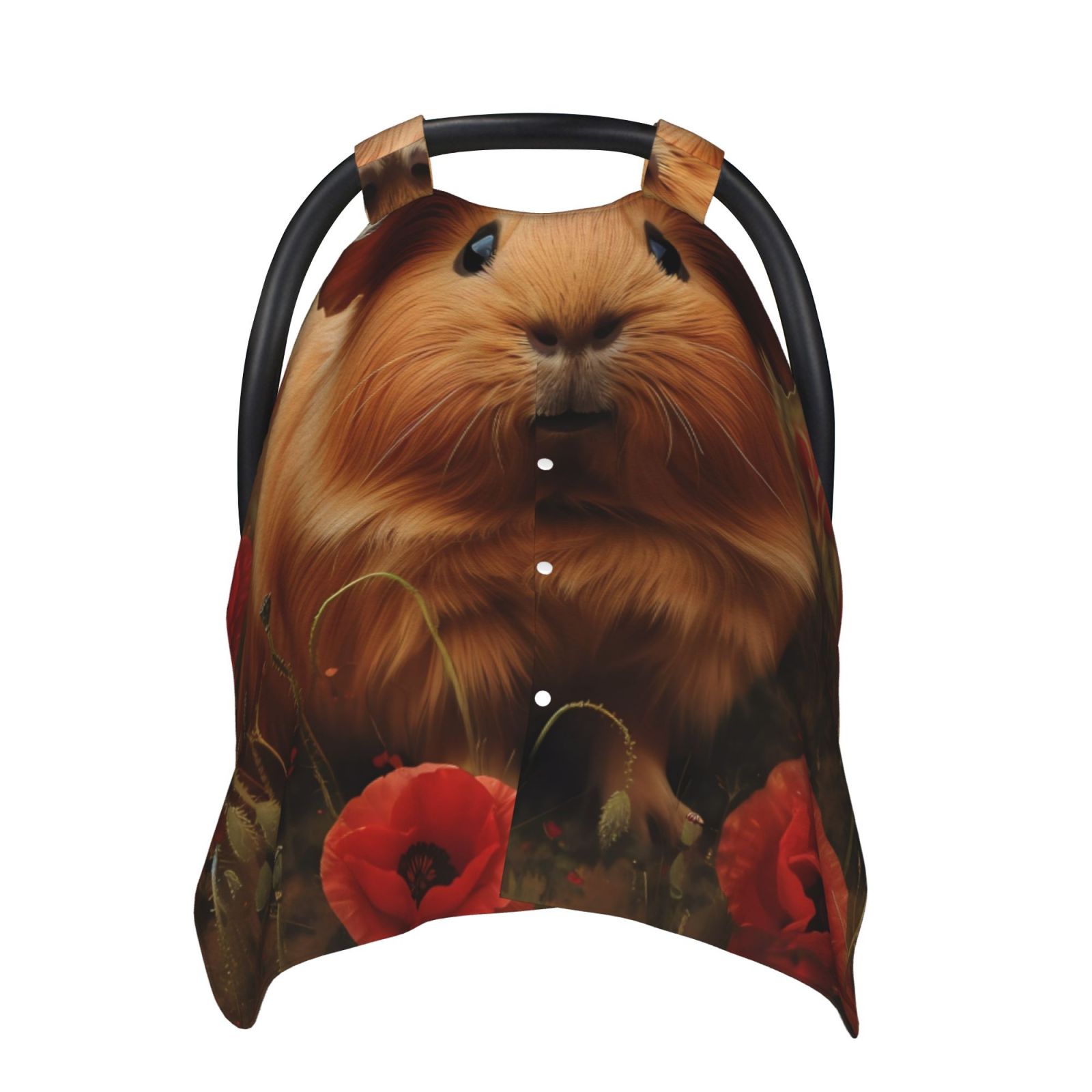 Naloa Rose Cute Guinea Pig Baby Car Seat Cover, Breathable Baby Carrier Cover, Multiuse Baby Carrier Cover & Nursing Breastfeeding Cover