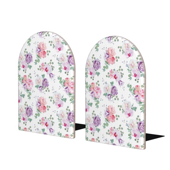 Naloa Rose Flower B 2 Pcs Bookend Large Capacity Office Book Ends for Home Office Library School Study Decoration