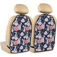 thumbnail image 1 of Naloa Rose Flowers 2Pcs Anti-Kick Back Seat Cover Kick Mat, Car Seat Protector with 3 Storage Pockets, 1 of 1