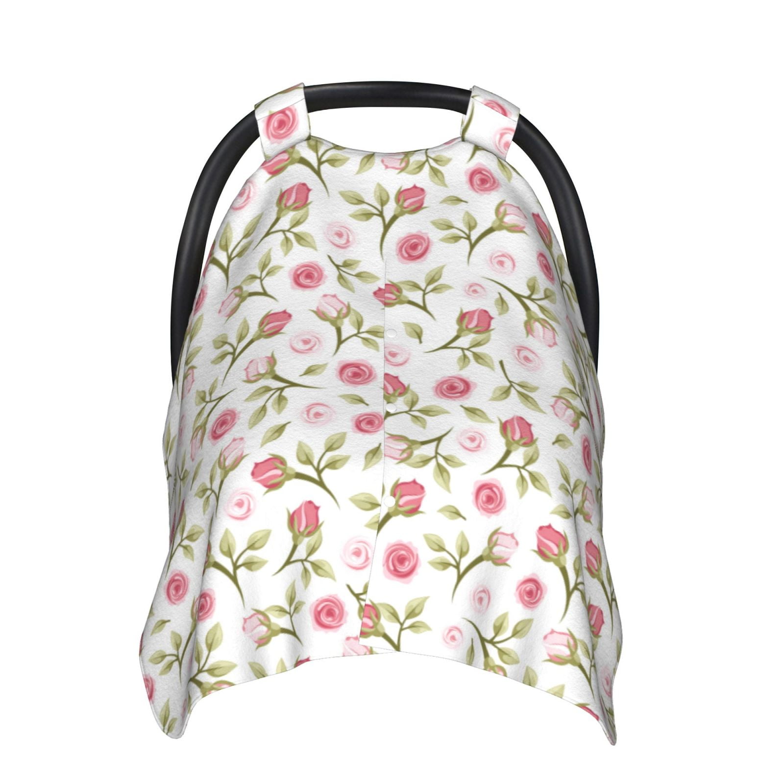 Naloa Rose Flowers Baby Car Seat Cover, Breathable Baby Carrier Cover, Multiuse Baby Carrier Cover & Nursing Breastfeeding Cover