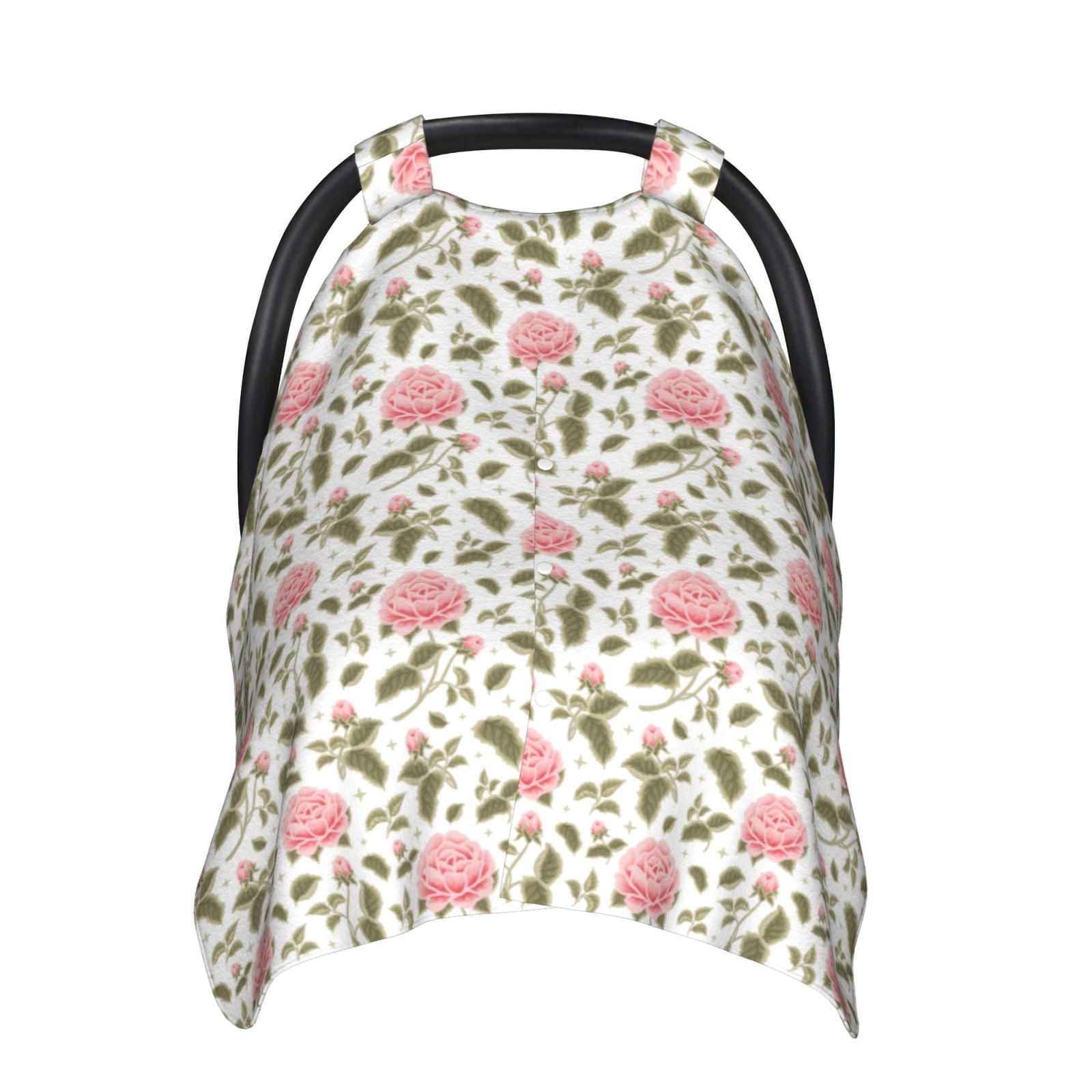 Naloa Rose Flowers Baby Car Seat Cover, Breathable Baby Carrier Cover, Multiuse Baby Carrier Cover & Nursing Breastfeeding Cover