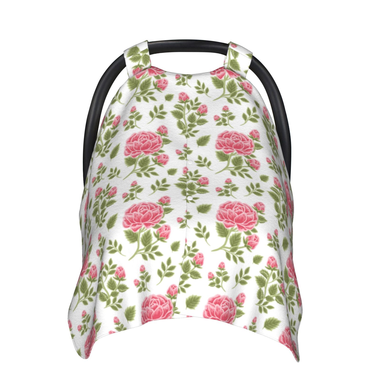 Naloa Rose Flowers Baby Car Seat Cover, Breathable Baby Carrier Cover, Multiuse Baby Carrier Cover & Nursing Breastfeeding Cover
