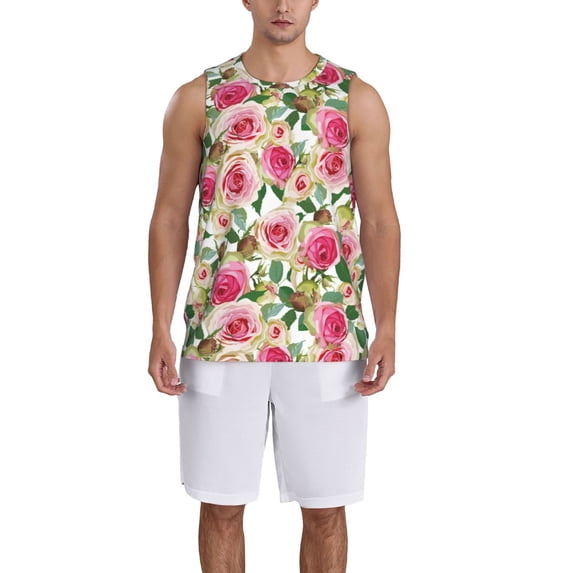 Naloa Rose Flowers Basketball Jersey Reversible Men's Mesh Athletic Sports Shirts Training Practice S-4XL3X-Large