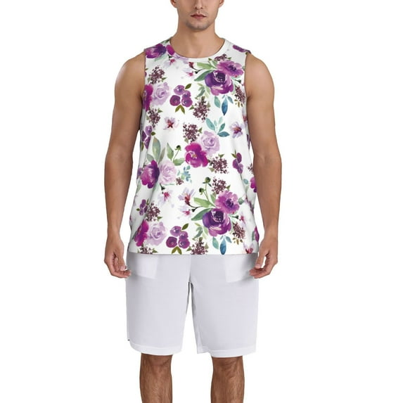 Naloa Rose Flowers Basketball Jersey Reversible Men's Mesh Athletic Sports Shirts Training Practice S-4XLMedium