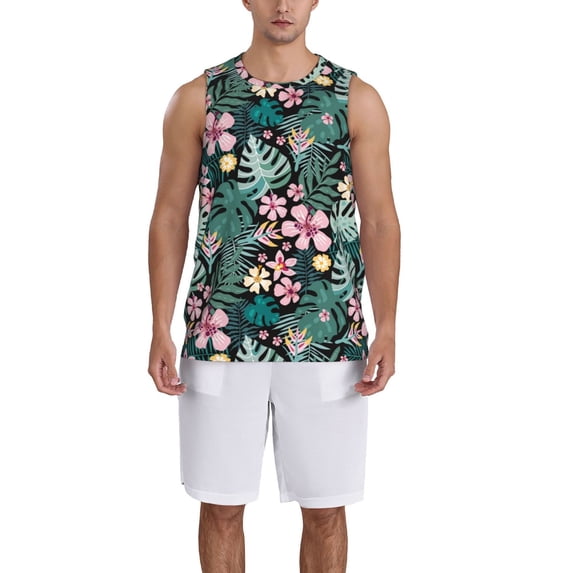 Naloa Rose Flowers Basketball Jersey Reversible Men's Mesh Athletic Sports Shirts Training Practice S-4XLX-Large