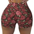 thumbnail image 1 of Naloa Rose Flowers Biker Shorts for Women Seamless Scrunch Short Women’s Yoga Shorts for Gym Running Sport Shorts - Medium, 1 of 9