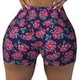 thumbnail image 1 of Naloa Rose Flowers Biker Shorts for Women Seamless Scrunch Short Women’s Yoga Shorts for Gym Running Sport Shorts - XX-Large, 1 of 9