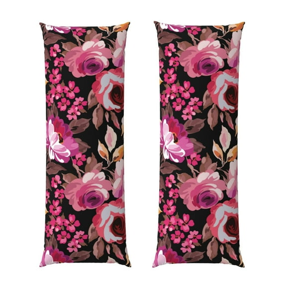 Naloa Rose Flowers Body Pillow Cover, Pillowcases with Hidden Zipper Breathable Long Pillow Case (Pillows are not included,20x54 inch)