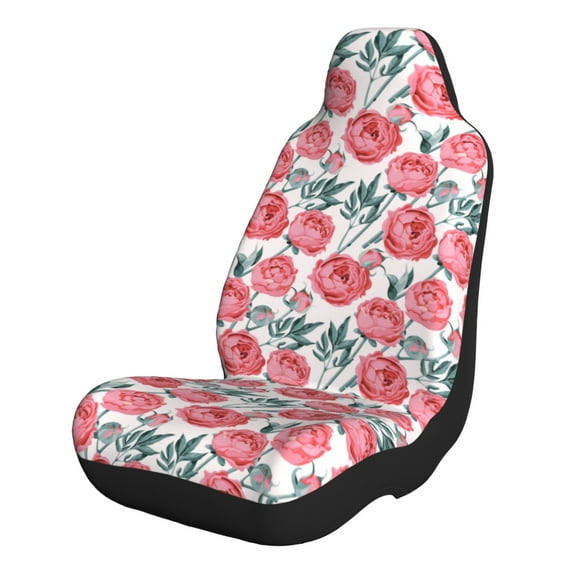 Naloa Rose Flowers Car Seat Covers 2PCs Front Car Seat Covers Universal fit for Most Cars SUVs and Trucks - 2 PCS